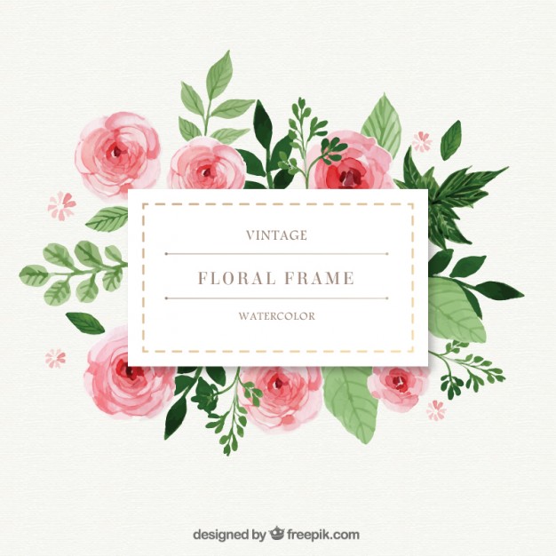 626x626 Hand Painted Roses With Leaves Frame Vector Free Download