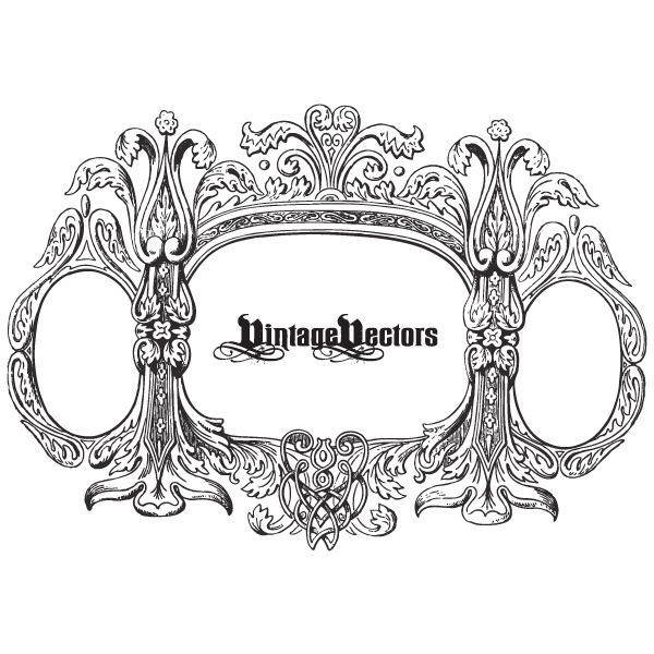 600x600 Vector Art Antique Vector Frame For Multiple (3) Images Vintage