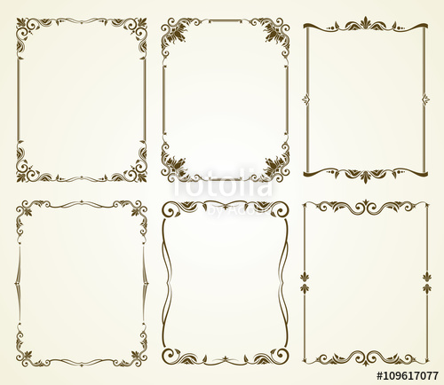 500x434 Vector Vintage Calligraphic Frames Set. Vintage Frame