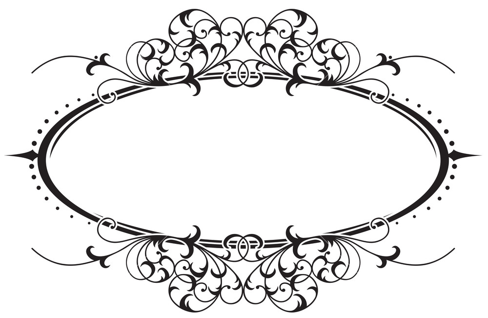 1000x651 Vintage Floral Frame Vector Illustration Royalty Free Stock Image