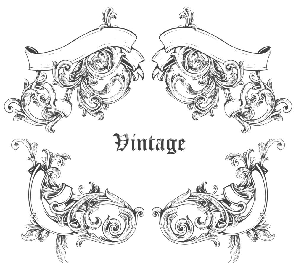 1000x910 Vintage Frame Vector Illustation Royalty Free Stock Image