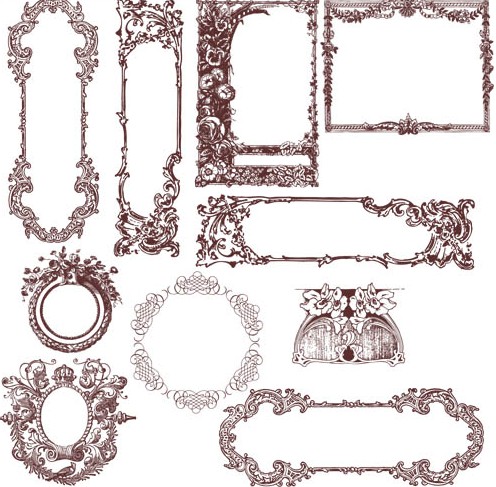 496x487 Floral Vintage Frames Design Ai Format Free Vector Download