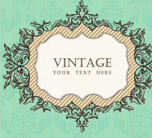 500x454 Vintage Frame Vector Background Art Free Vector In Encapsulated