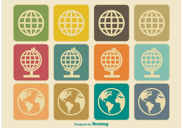 700x490 Vintage Earth Globe Icons