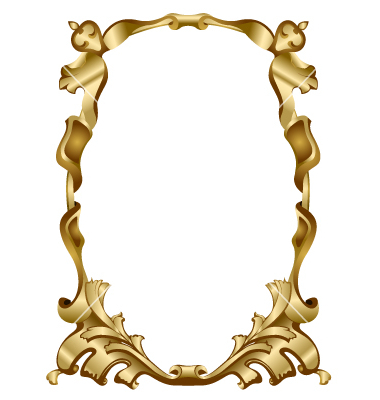 380x400 Vintage Gold Frame Vector Clipart Panda