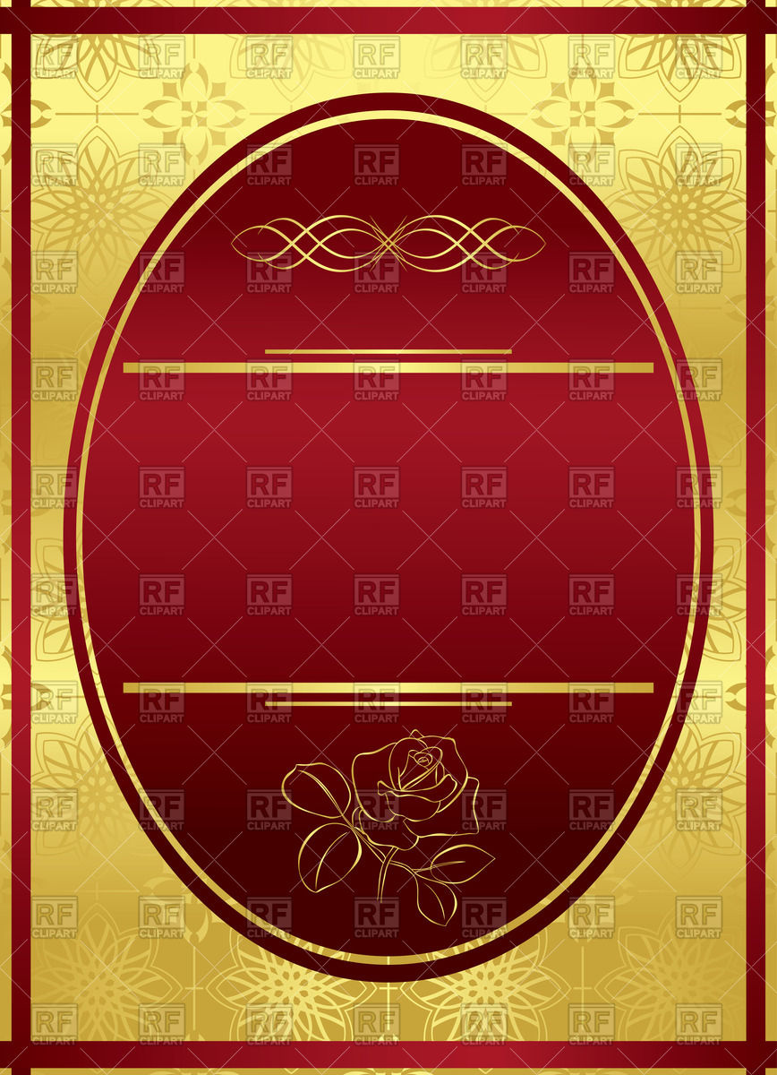 868x1200 Vintage Golden Frame With Red Oval Vector Image Vector Artwork
