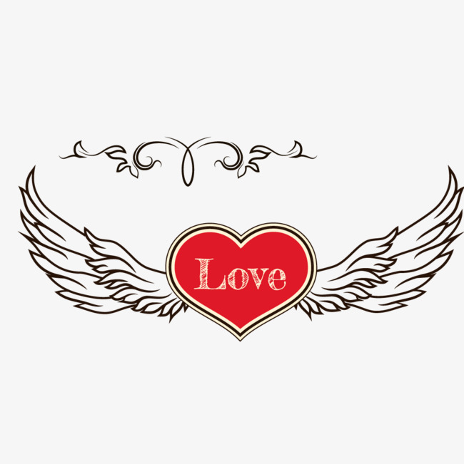 650x651 Heart With Wings Vector Vintage, Retro Love, Heart Vector, Wings