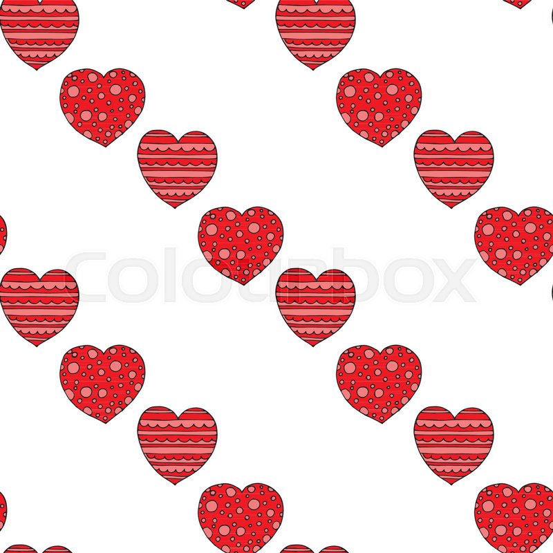 800x800 Love Heart Seamless Vector Pattern. Seamless Vintage Background