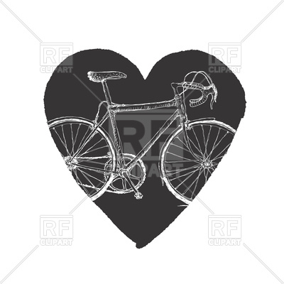 400x400 Vintage Bicycle In Heart Vector Image Vector Artwork Of Design