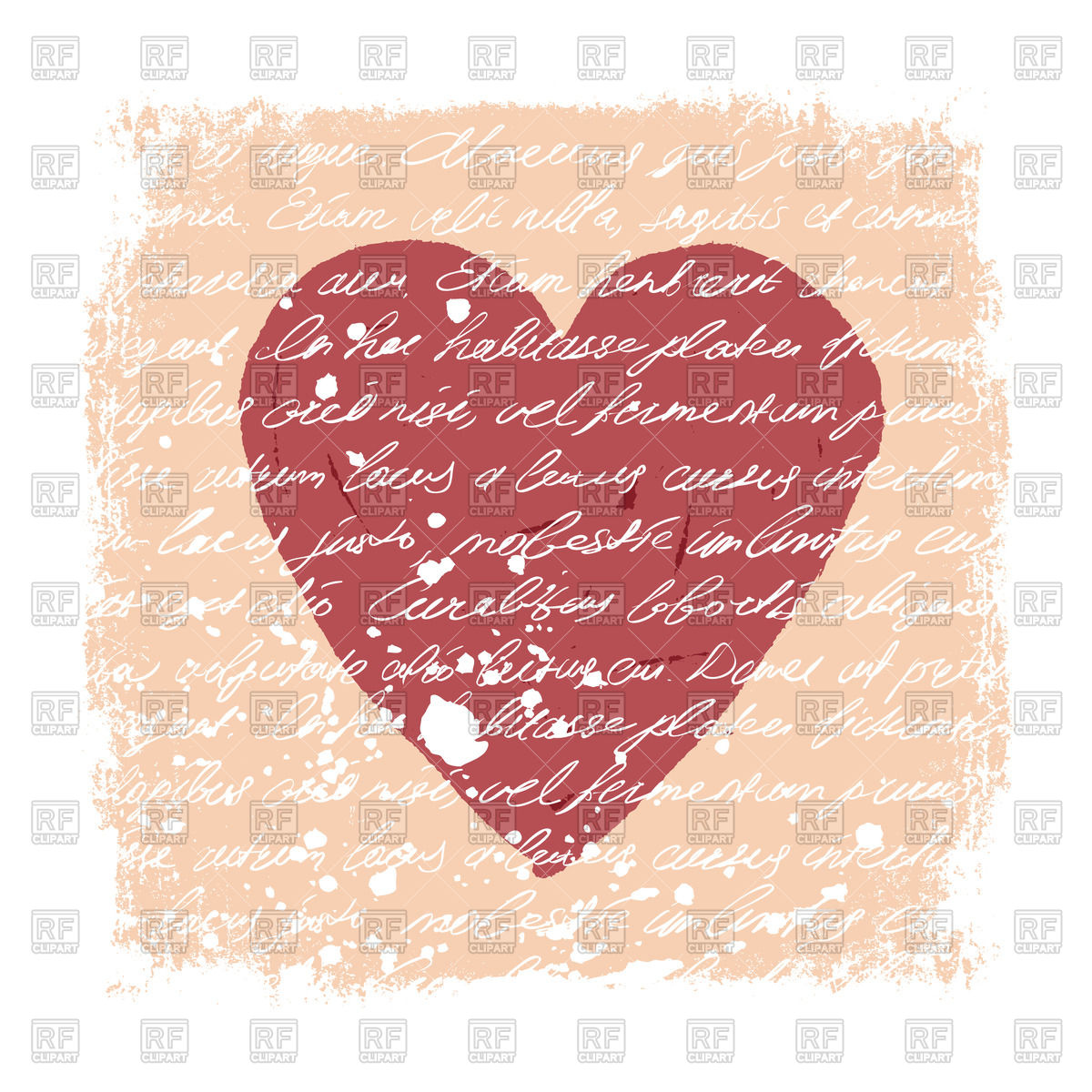 1200x1200 Vintage Style Romantic Letter With Heart Vector Image Vector