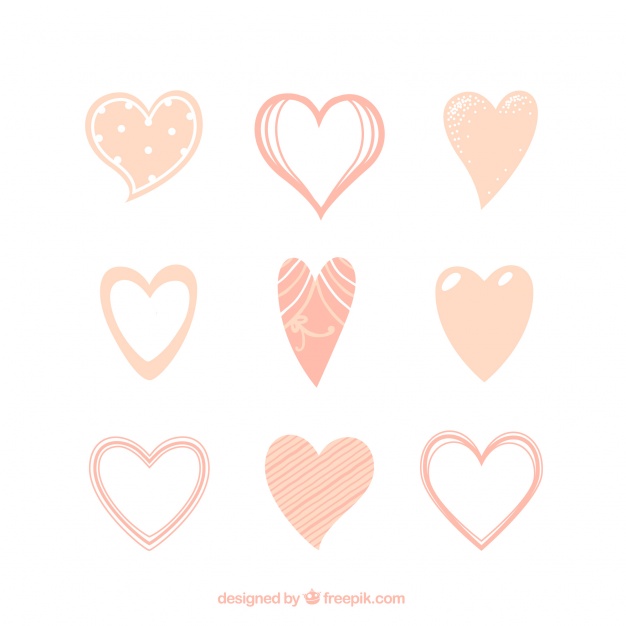 626x626 Collection Of Hand Drawn Vintage Hearts Vector Free Download
