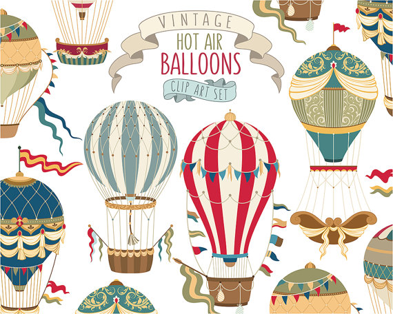570x456 Vintage Hot Air Balloon Clipart