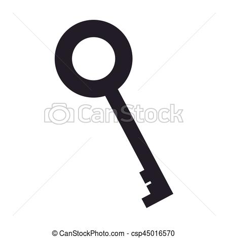450x470 Monochrome Silhouette Of Rounded Shape Vintage Key Vector