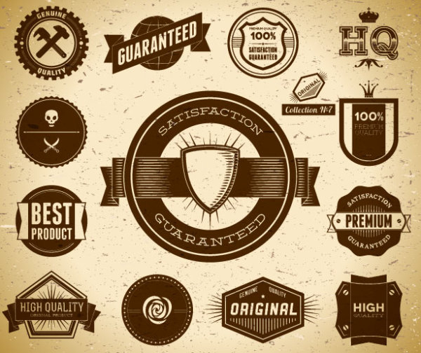 600x504 Free Vector Vintage Label Set 01 Free Download
