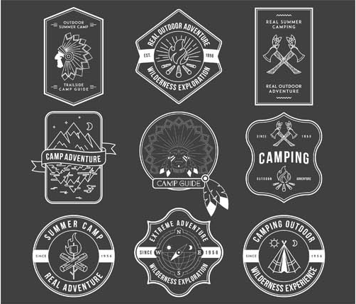 502x429 Camp Vintage Labels Vector Ai,eps Format Free Vector Download