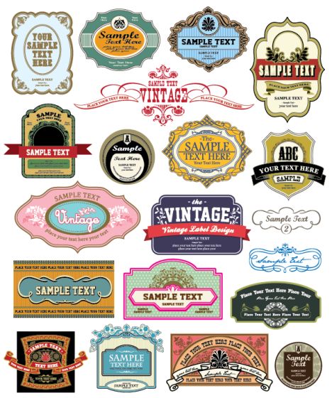 468x560 Retro Label Vector Free