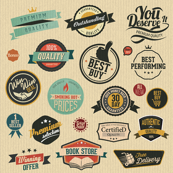 600x600 2 Vector Vintage Label Sets Creative Beacon