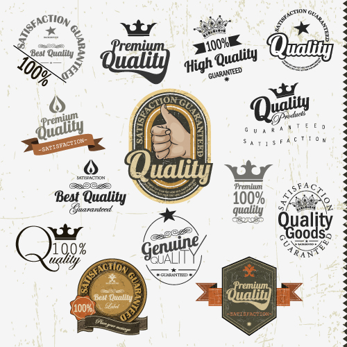 500x500 Set Of Vintage Badges Amp Labels Vector 04