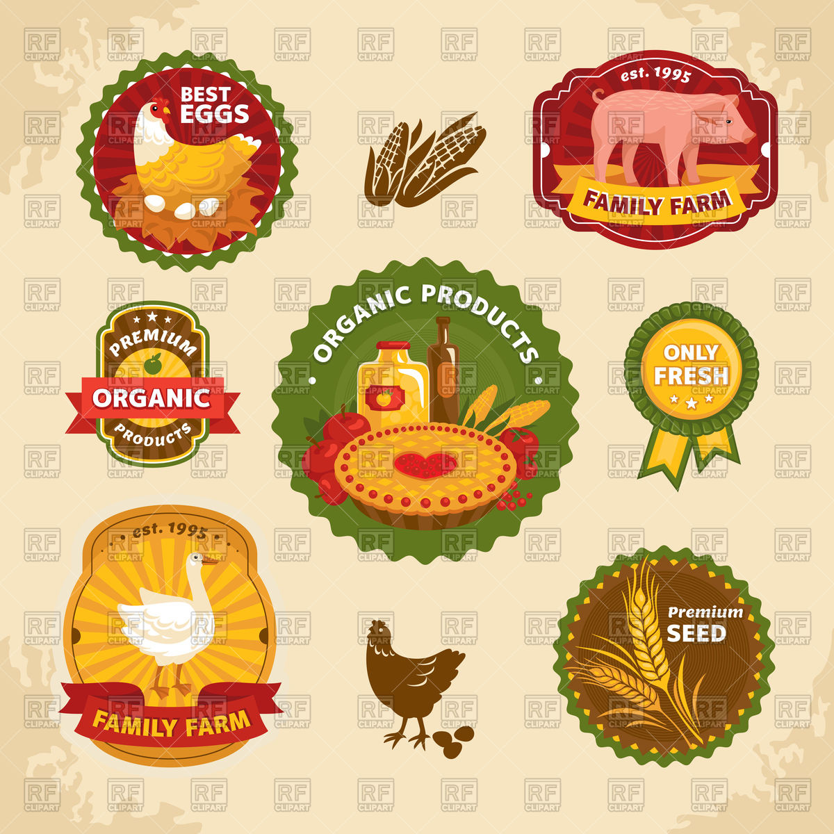1200x1200 Vintage Farm Labels Vector Image Vector Artwork Of Design