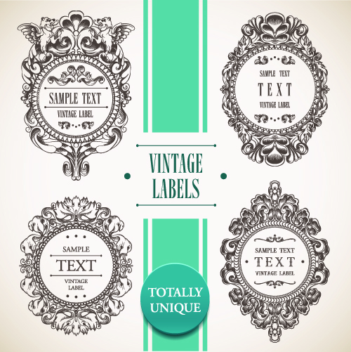 500x501 Vintage Floral Labels Vectors Eps Format Free Vector Download