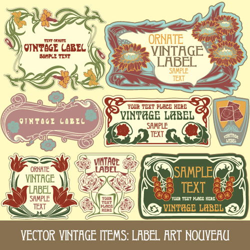 500x500 Vintage Style Label With Flowers Vector Graphic 03 Free Download