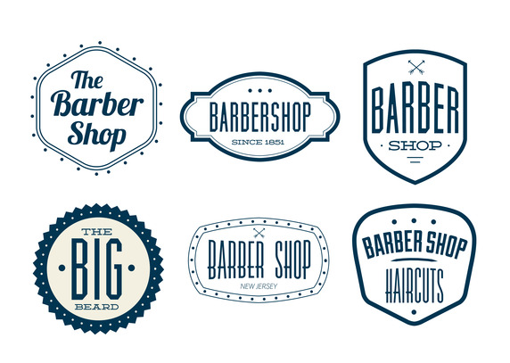 572x407 Vintage Barber Shop Labels Vector Free Vector Download In .ai