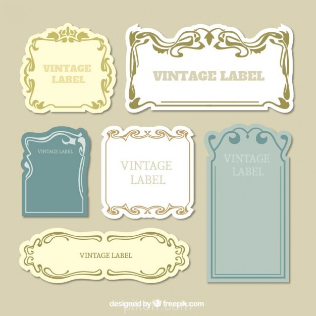 626x626 Ai] Set Of Decorative Vintage Labels Vector Free Download