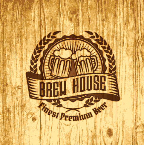 482x487 Vintage Wooden Beer Labels Vector 02