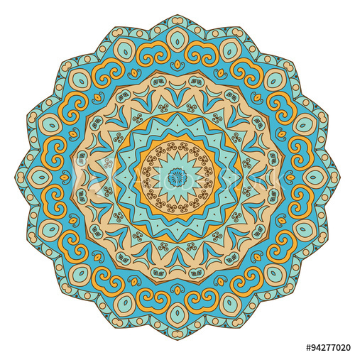 500x500 Mandala, Round Ethnic Ornament. Vintage Lace Pattern. Vector