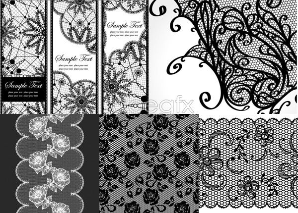 600x430 Types Of Vintage Lace The Lace Pattern Background Vector Is A