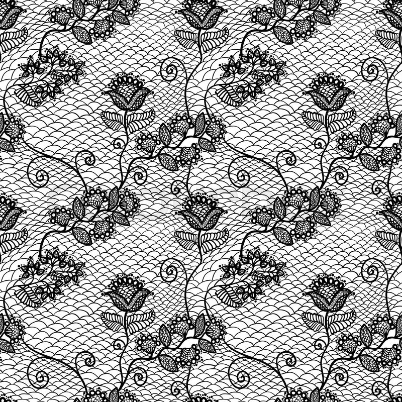 800x800 Vintage Seamless Floral Lace Pattern, Vector Illustration Stock