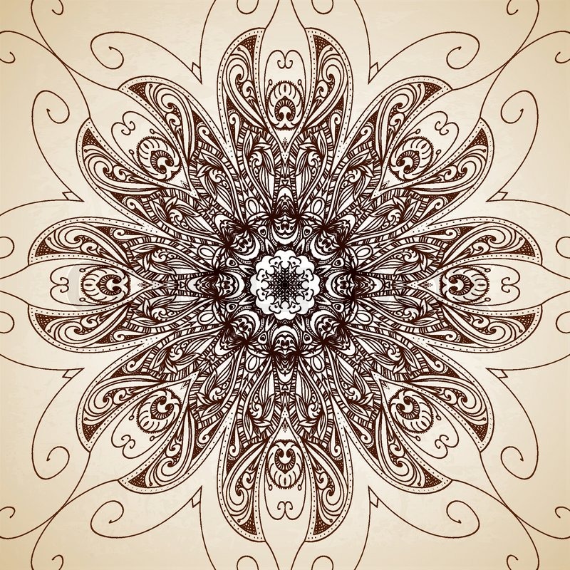 800x800 Vintage Vector Circle Floral Ornamental Border. Lace Pattern