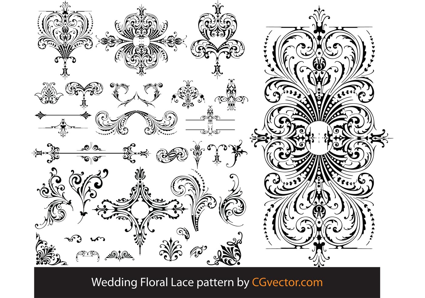 1400x980 Wedding Floral Lace Pattern Vector