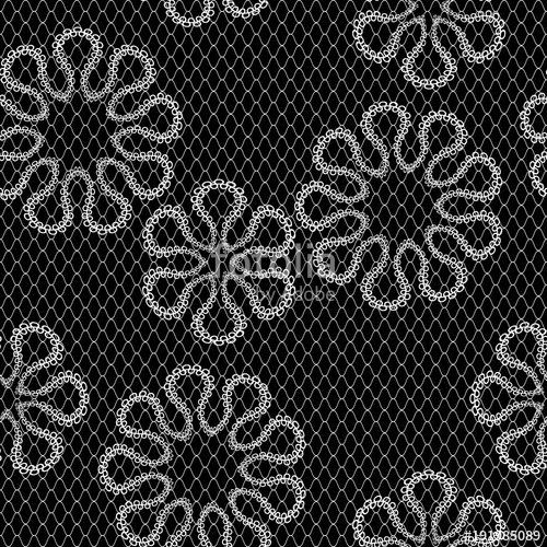 500x500 Vector Seamless Vintage Lace Pattern, Black And White Stock Image