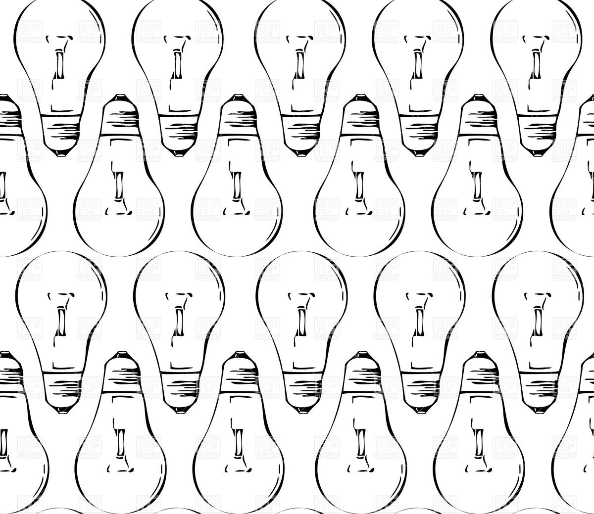 1200x1039 Seamless Pattern Made Of Silhouette Of Black Light Bulbs Vector