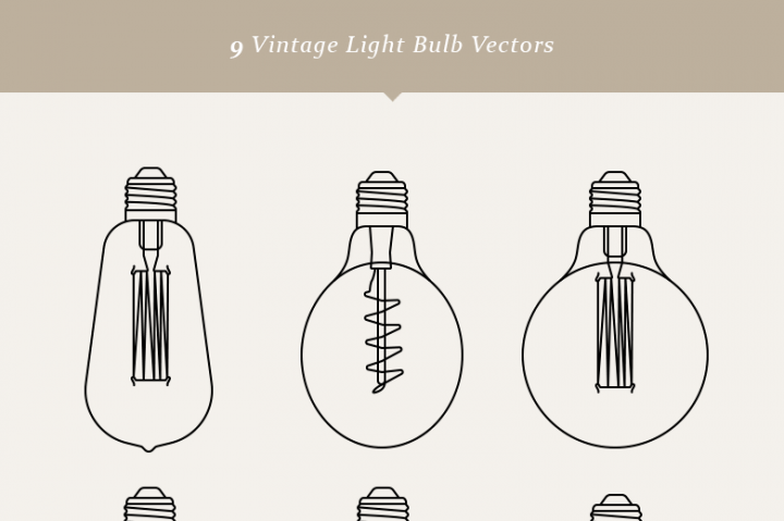 720x479 9 Vintage Light Bulb Vectors By Dreamstale