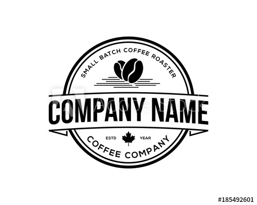 500x400 Classic Circle Black Coffee Bean And Maple Leaf For Restaurant