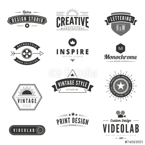 500x500 18 Retro Logo Vectors Images