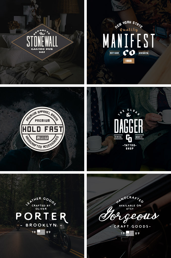 680x1025 Retro Logo Templates Logotypes Set For Free Download
