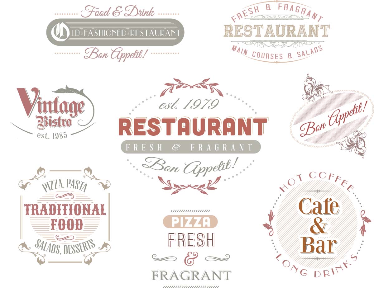 1200x925 Vintage Restaurant Label Vector Free Download