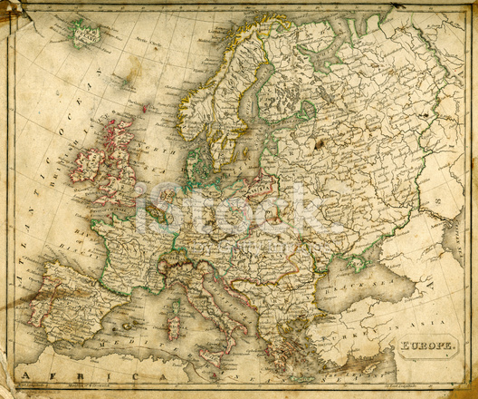 528x440 Vintage Map Of Europe Stock Vector