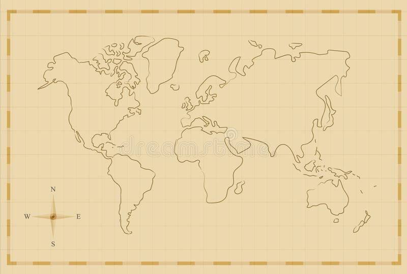 800x540 Vintage World Map Vector Vintage World Map Old Hand Drawn