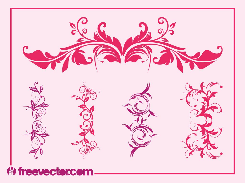 1024x765 Vintage Floral Ornaments Set Vector Art Amp Graphics