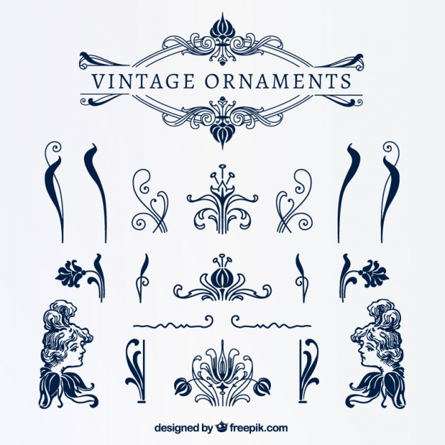 626x626 Vintage Blue Ornaments Vector Free Download
