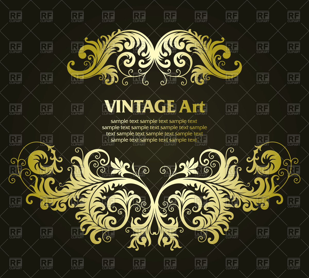 1200x1080 Vintage Gold Floral Ornament Vector Image Vector Artwork Of
