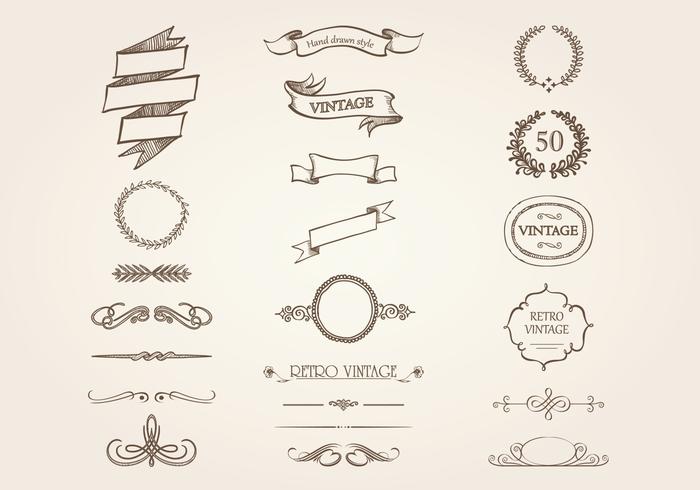 700x490 Hand Drawn Vintage Ornament Vector Pack