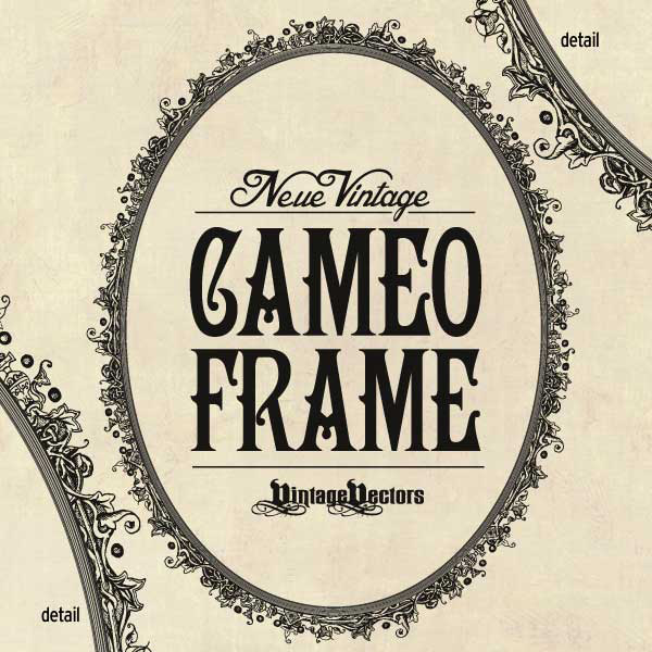 600x600 Floral Art Vintage Oval Vector Frame 56