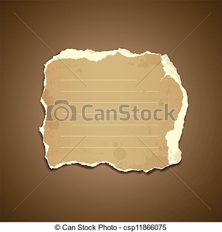 450x470 Vintage Ripped Paper, Vector Illustration.