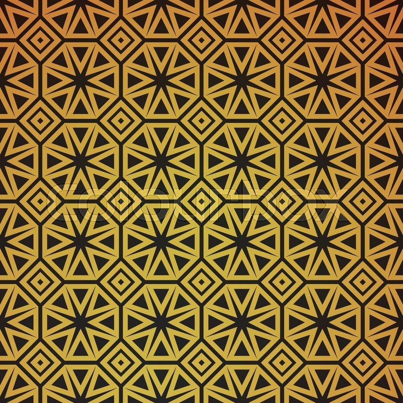 800x800 Gold Geometric Retro Abstract Seamless Pattern. Vintage Party
