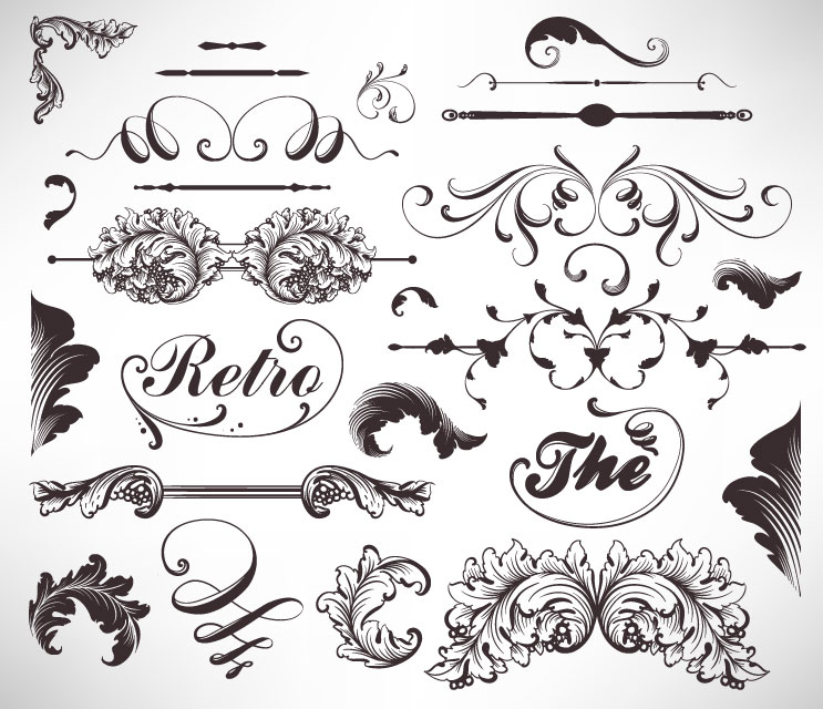 743x640 Set Of Vintage Pattern Menu Design Vector 6 Vector Sources